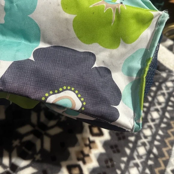 Thirty-One Tote with Blue and Green Floral Design - Picture 9 of 12